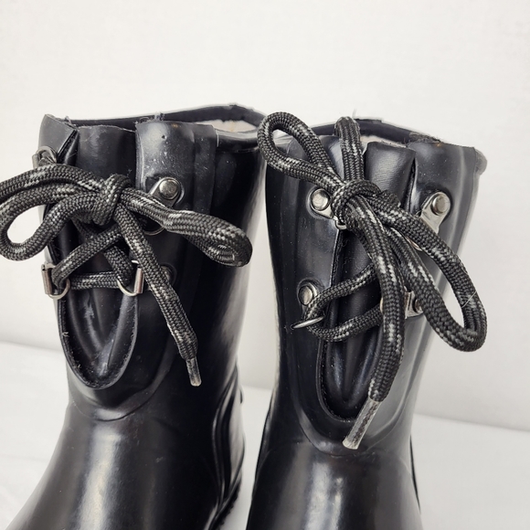 Bogs women urban farmer 2 eye lace top moisture wick black rain boot size 7 - Picture 5 of 16